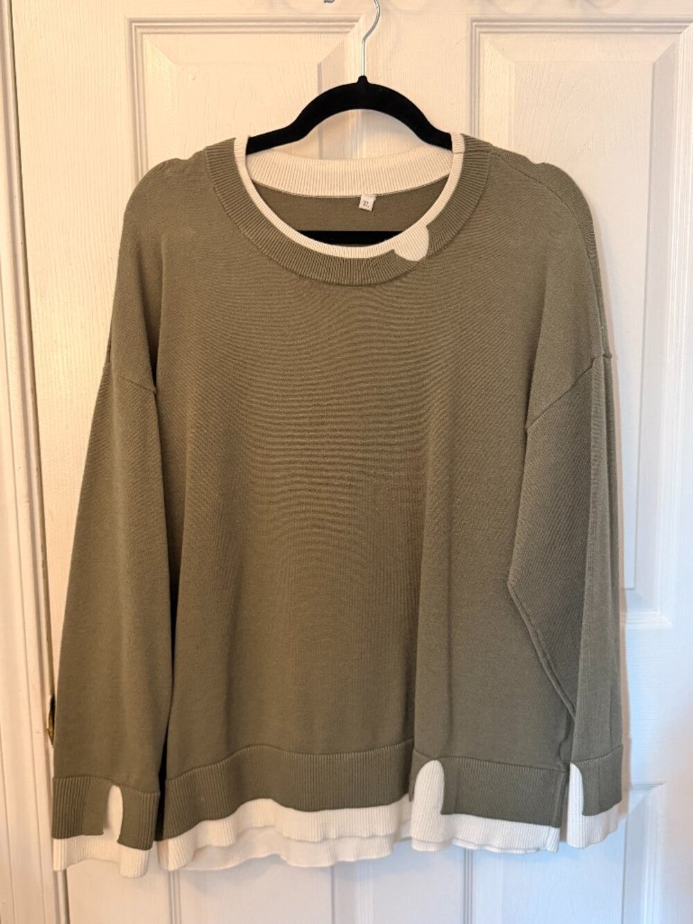 Anrabess Women's Ribbed Sweater in Army Green